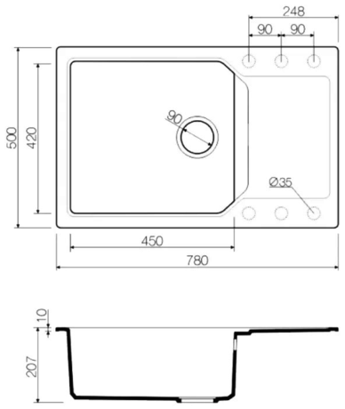 Omoikiri Yonaka 78-PA 4993704 кухонная мойка аrtgranit пастила 78х51 см