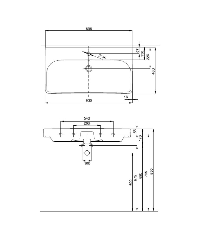 Ifo Grandy RP211900100 раковина мебельная 90x48 см