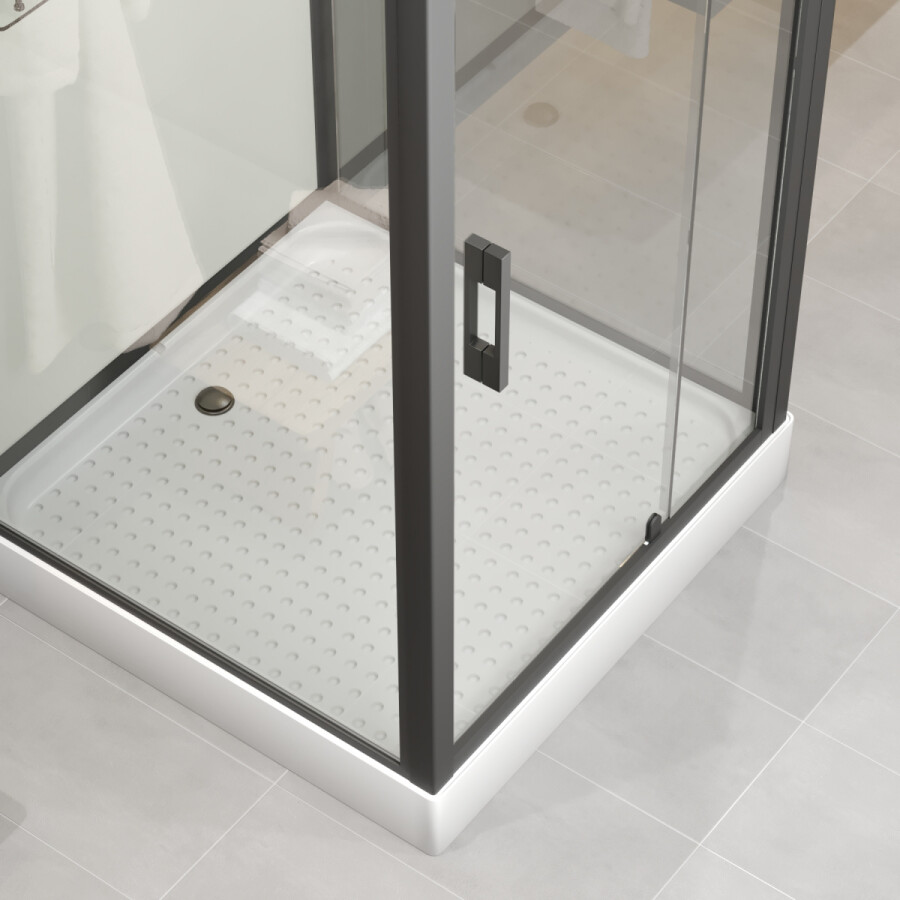 Душевая кабина Niagara Standart ST80/15Q/BL/BK (80х80х200) поддон 15см,распашная,черный,без крыши,3 места
