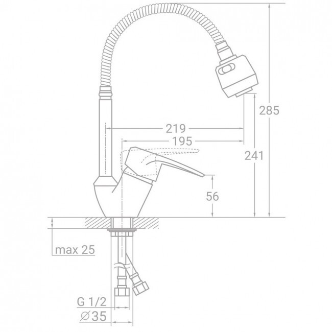 Mixxus Mars 777 Reflector Смеситель для кухни с гибким рефлекторным изливом Хром CR0329