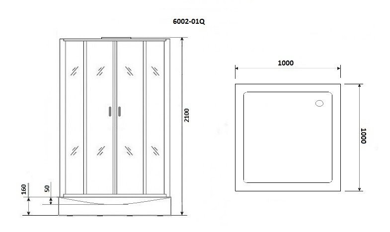 Niagara NG 6002-01Q Душевая кабина 100x100 Бессиликоновая сборка 60020114Q