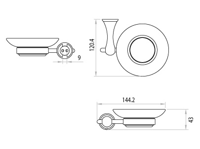 Lemark мыльница керамическая настенная LM2143C