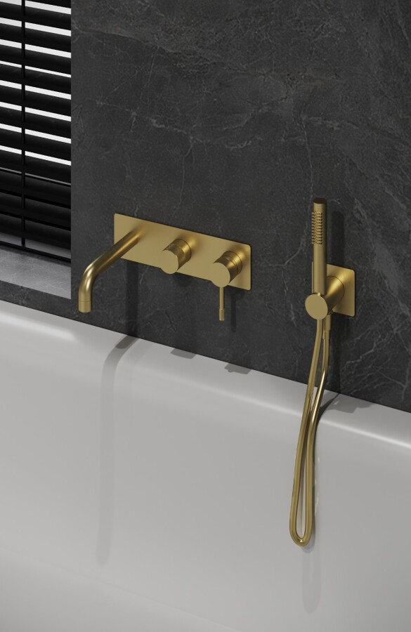 Смеситель для ванны встраиваемый Boheme Uno Matt Gold 464-3-MG