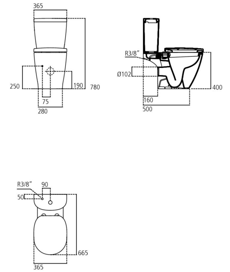Ideal Standard Connect Arc E803601+E785601 унитаз напольный