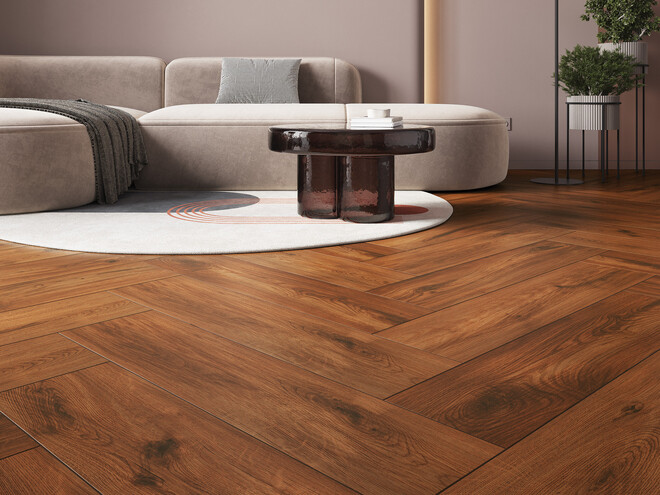 Керамогранит Cersanit Woodberry коричневый ректификат рельеф 21,8x89,8 A17763