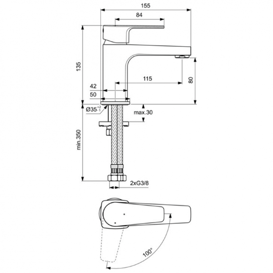 Ideal Standard Cerafine смеситель для раковины BC683AA