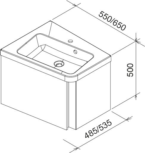 Ravak SD 10º 55 тумба X000000742 под умывальник подвесная угловая R