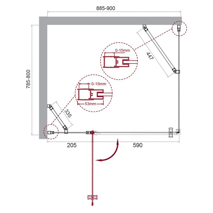 BelBagno душевое ограждение ETNA-AH-12-90/80-C-Cr 90х80х195