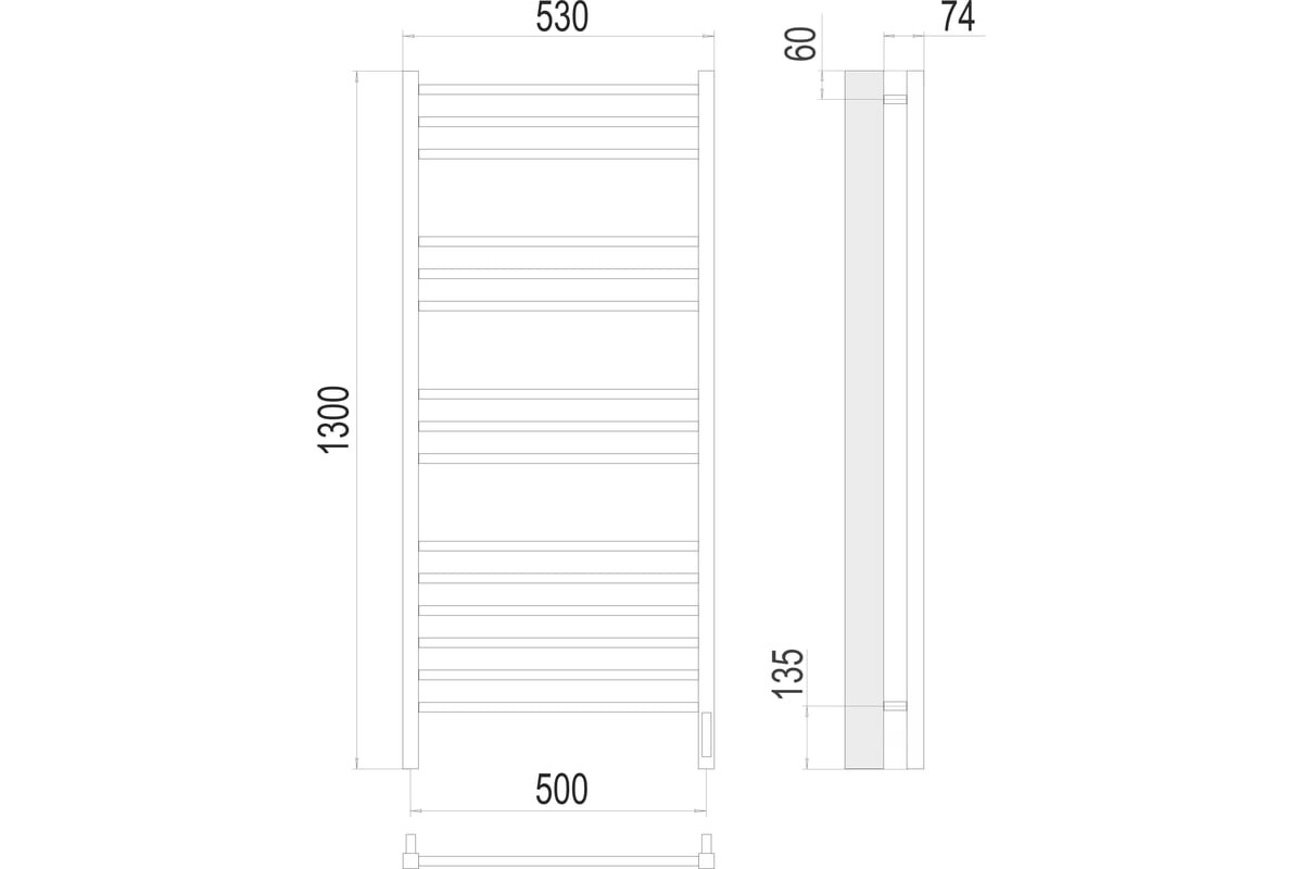 Полотенцесушитель электрический Terminus Сицилия sensor quick touch 530/1300 П15 4670078526304