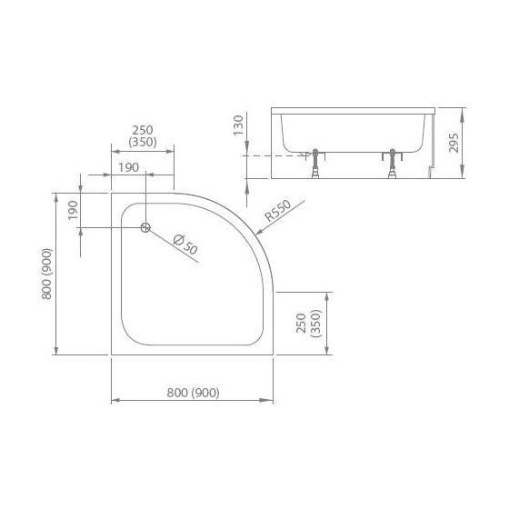 Radaway Samos A800 80*80*29,5 душевой поддон акриловый 4S88300-03