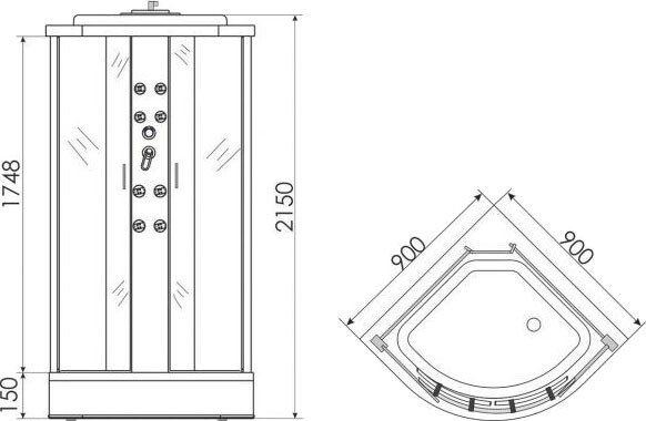 Erlit ER 3509PF-C3 Душевой бокс 90*90*215