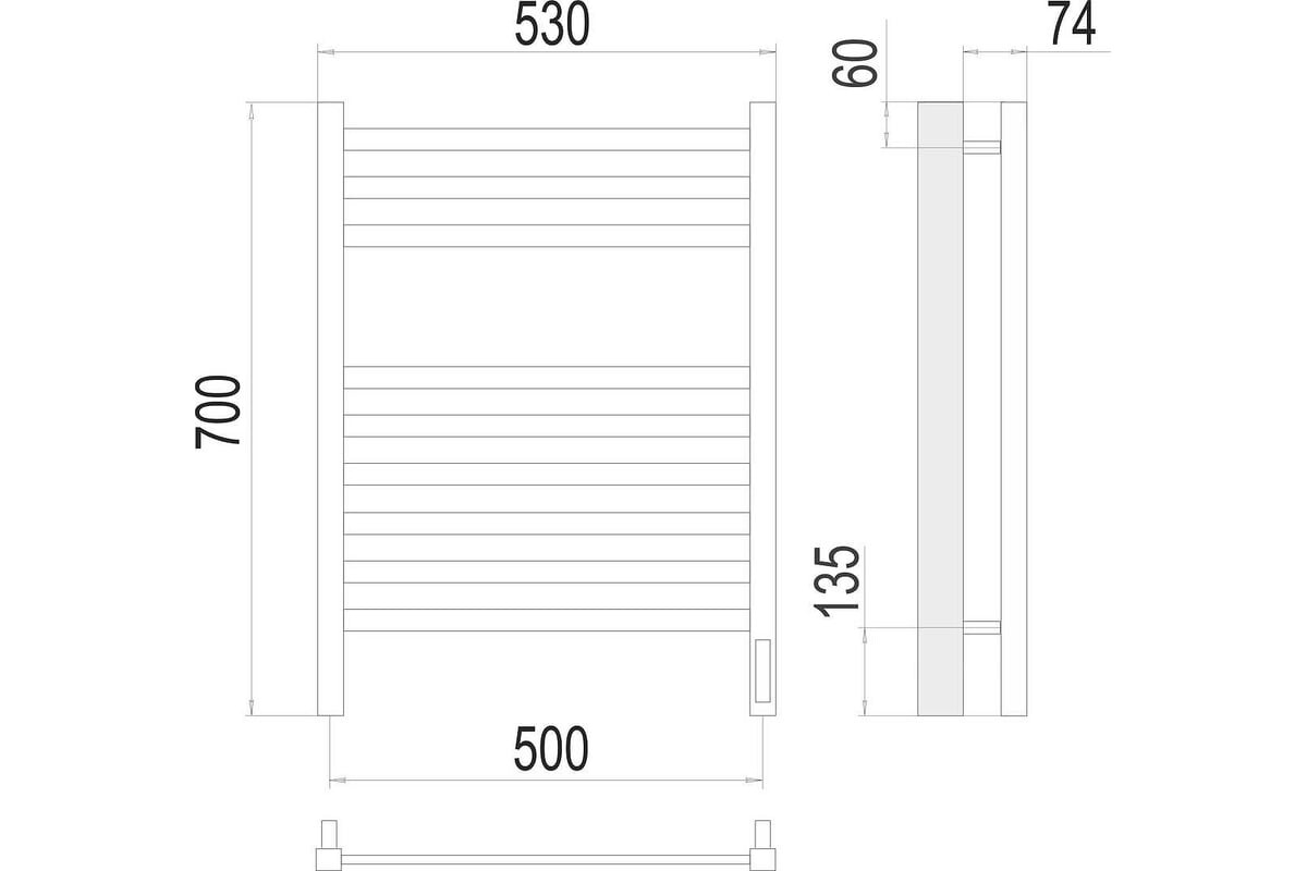Полотенцесушитель электрический Terminus Ното Люкс sensor quick touch 530/700 П9 4670078526960