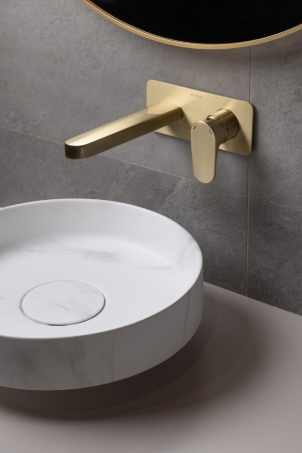 Смеситель для раковины из стены Boheme Spectre Matt Gold 455-MG