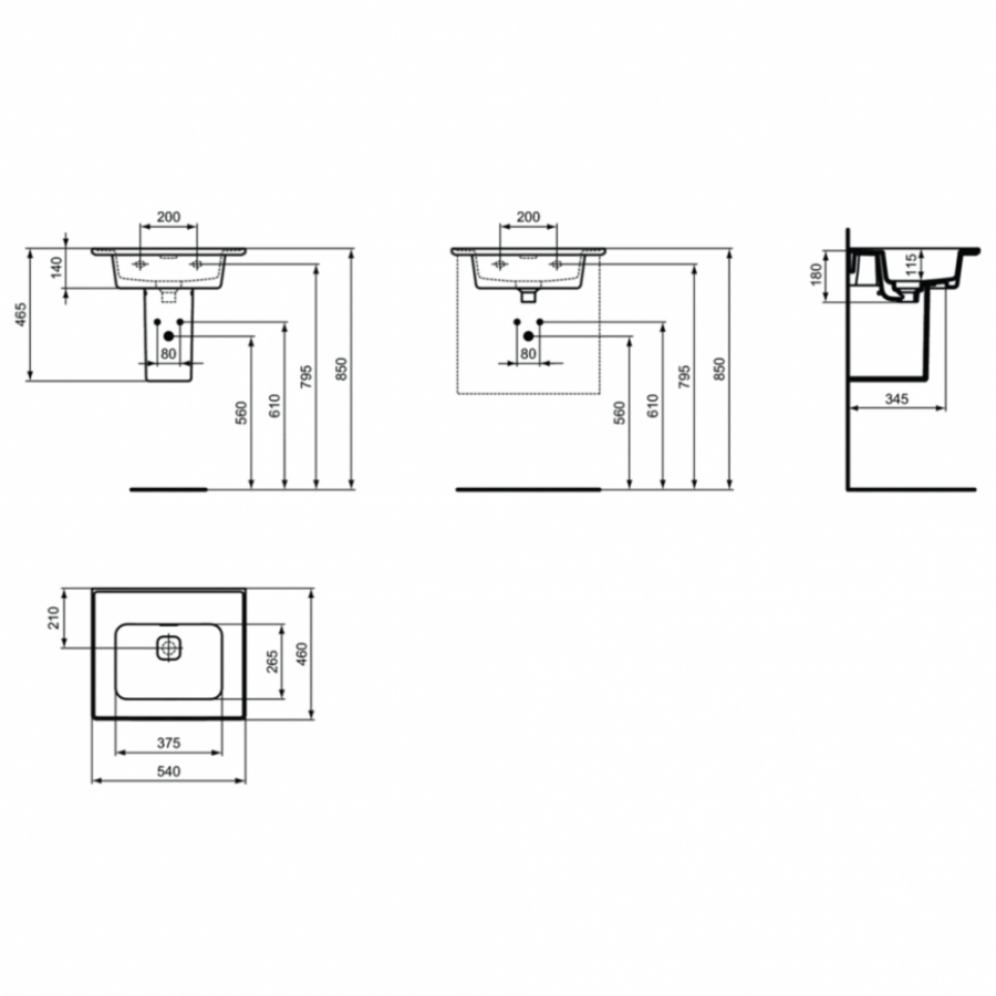 Ideal Standard Strada раковина 54х46 см T363201