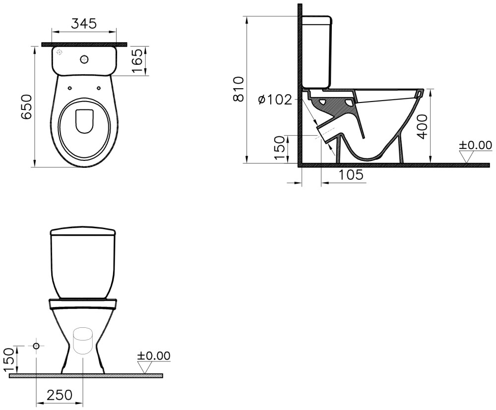 Vitra Norm Blanc 9837B099-7202 унитаз напольный