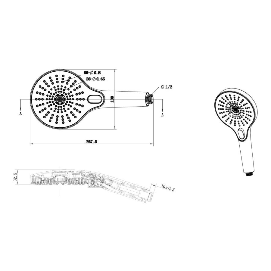 Vincea Inspire ручной душ вороненая сталь VSHN-3I1HGM