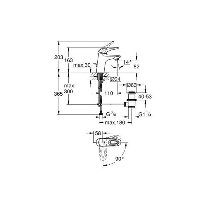 Grohe Eurostyle New 124416 набор смесителей для ванны