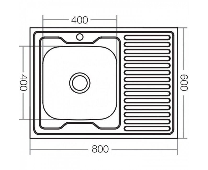 Мойка из нержавеющей стали накладная 80х60 см Zerix Z8060L-08-180E ZM0580