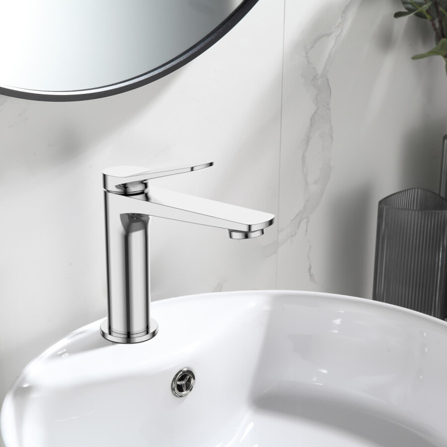 Смеситель BelBagno для раковины, без донного клапана UNIQUE-LVM-CRM-W0