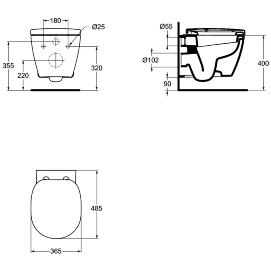 Ideal Standard Connect унитаз подвесной укороченный E804601