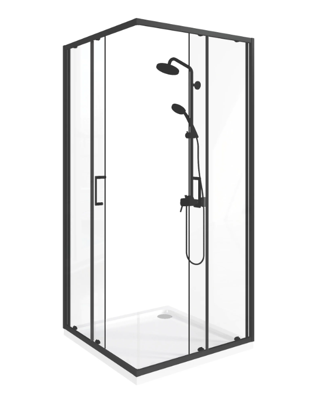 BAS Lite CR-90-C-B душевое ограждение 900х900х1900 Черный ЛТ00024