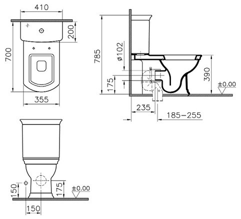 Vitra Serenada 9722B003-7204 унитаз напольный