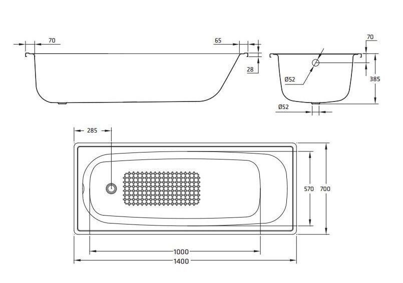 BLB Europa 140*70 ванна стальная прямоугольная