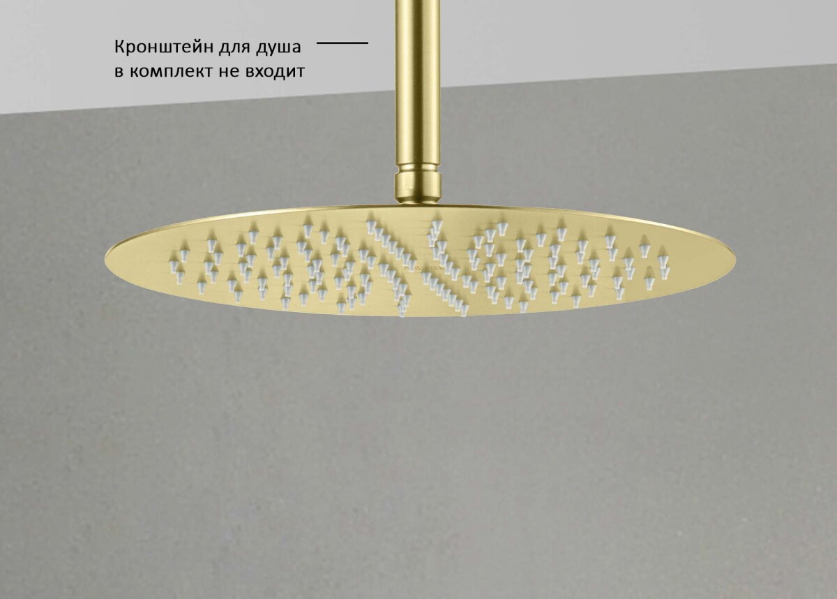 Aquatek AQ2075BG Круглый верхний душ 300*2 мм Золото шлифованное