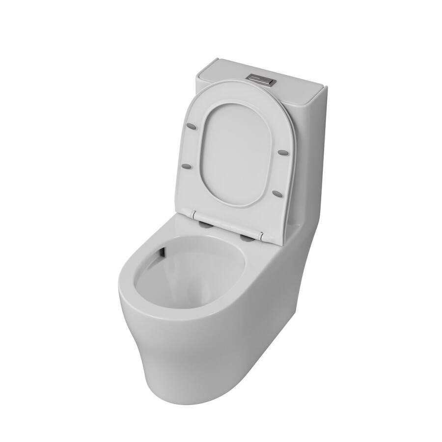Унитаз напольный Grossman Classic GR-4488SQ (700х375х780) безободковый,белый,моноблок с тонкой крышкой,микролифт,смыв торнадо,1 мест