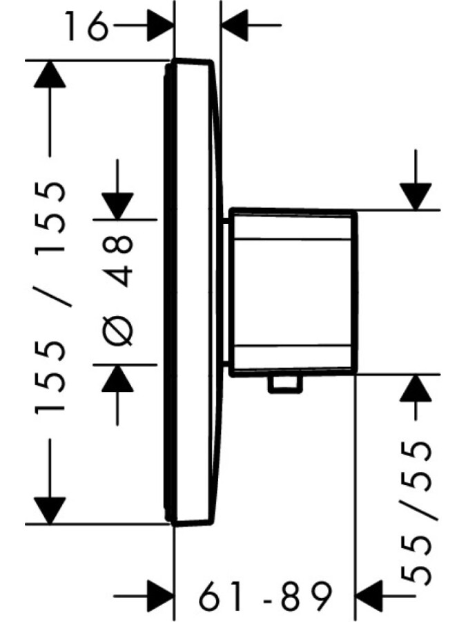 Hansgrohe 15706000S Set HG Ecostat E Highflow термостатический смеситель для душа (15706000+01800180)