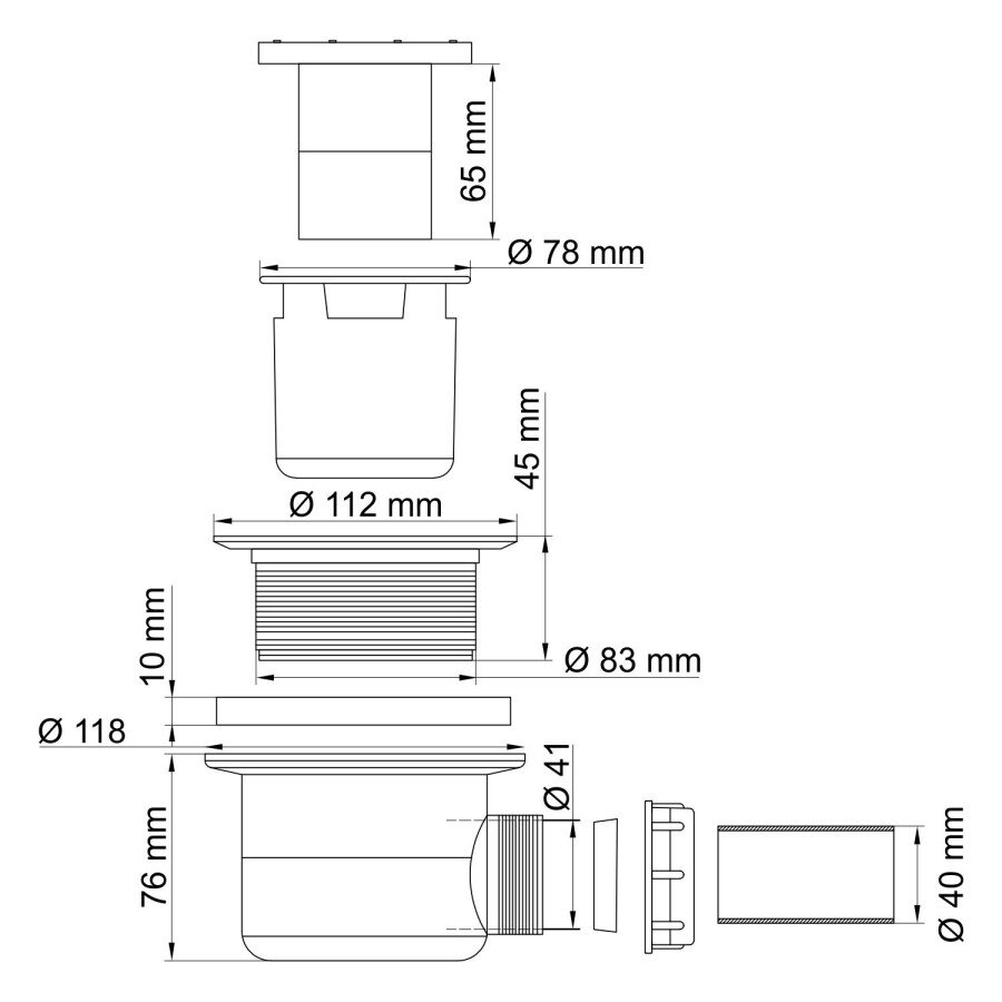 WasserKRAFT D454 сифон для душевого поддона