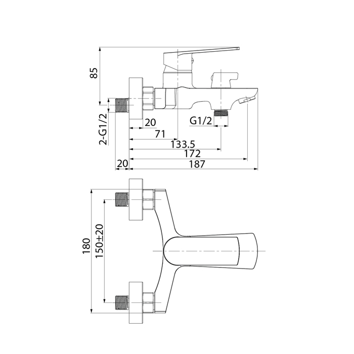 Iddis Plank смеситель для ванны PLASB02i02WA