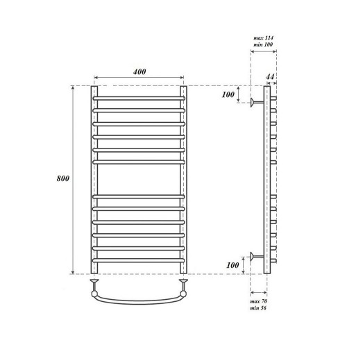 Point Альфа полотенцесушитель водяной 40х80 PN05148S