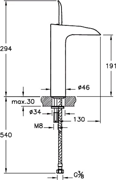 Vitra T4 A42477EXP смеситель для раковины 35 мм