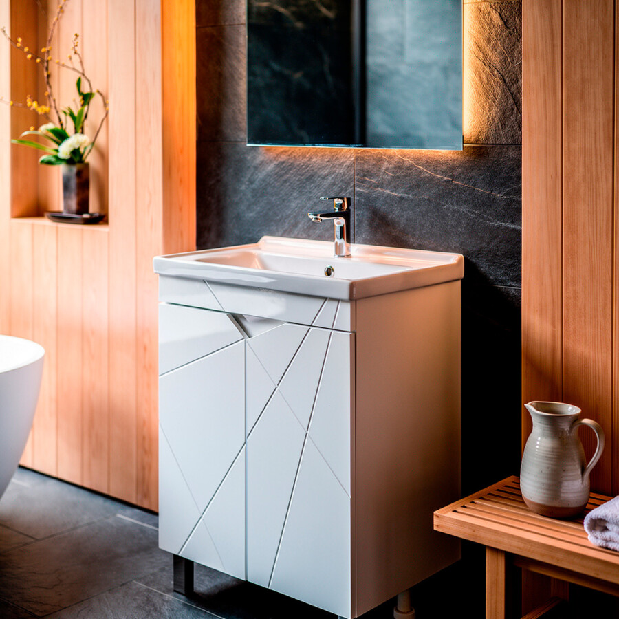 Комплект Тумба Loranto Оптимум 60 600х470х825 напольная, с раковиной Monte NEO 60, белый CS00106210