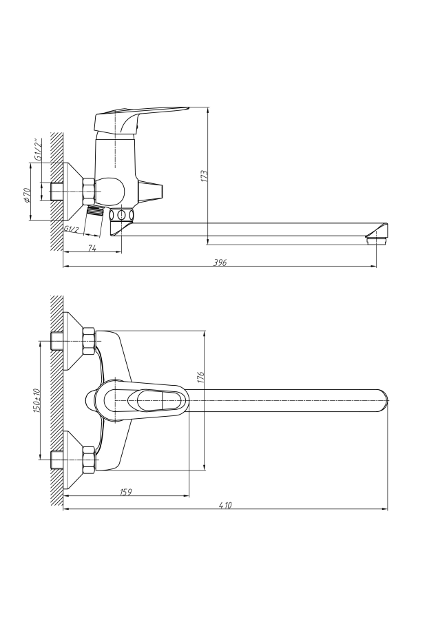 Haiba смеситель для ванны HB2204