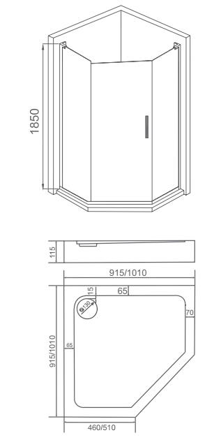 Bas Pandora PNT-90-C-CH душевое ограждение 90*90*185 ПД00066
