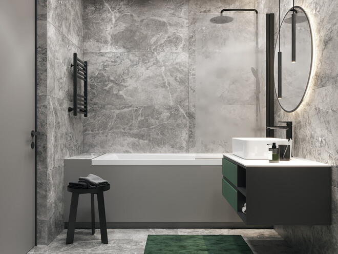 Керамогранит Cersanit Futura тонкий Grigio Nuovalato серый ректификат 60x120 A17125