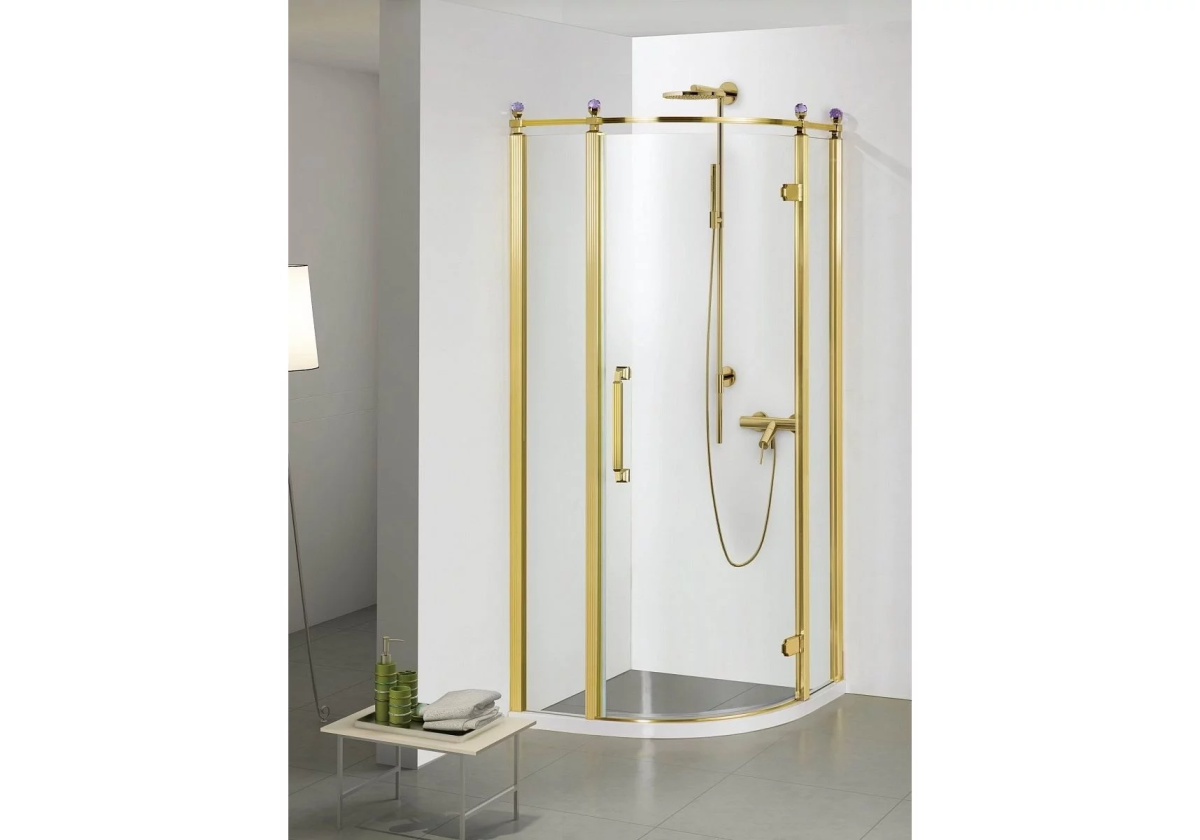 Azario Ontario душевое ограждение 90*90*200 AZ-NBB2231-R 900 GOLD