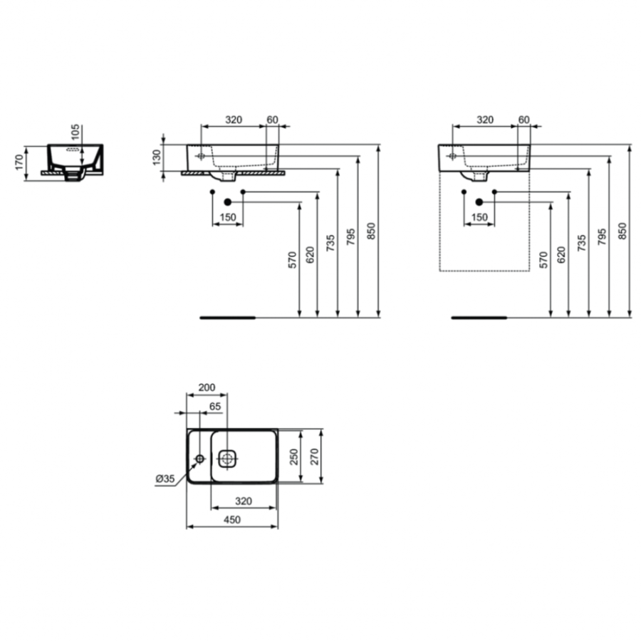 Ideal Standard Strada раковина 45 см T299501