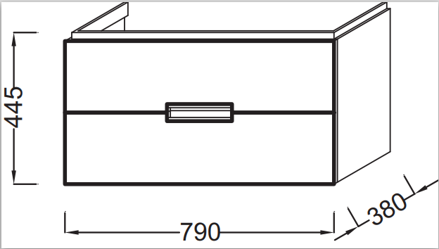 Jacob Delafon Reve 80 тумба EB1131-G1C под раковину E4803-00 подвесная