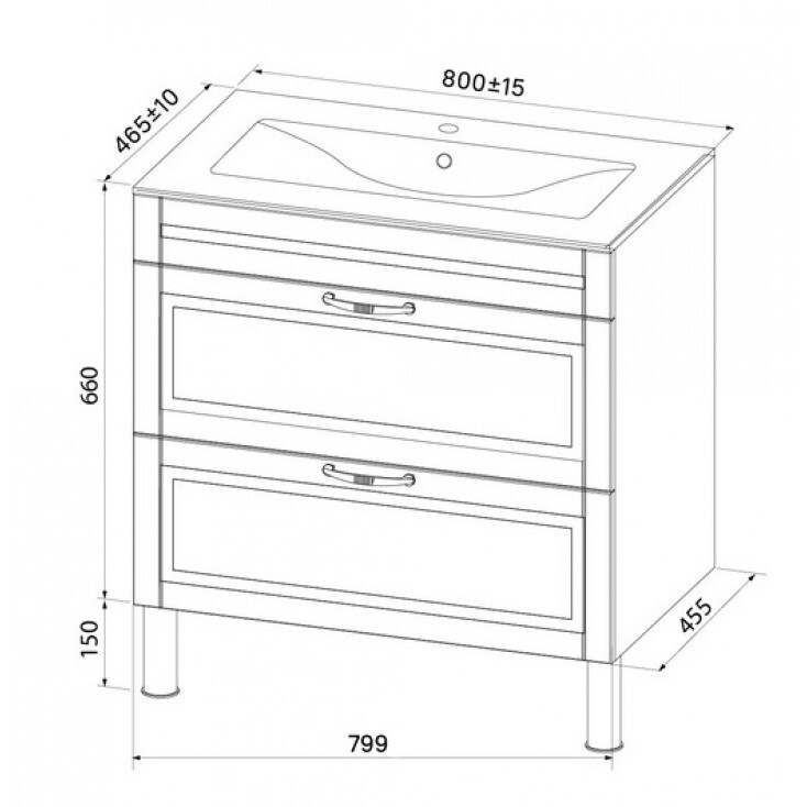 Iddis Oxford 80 тумба с раковиной OXF80W0i95K напольная