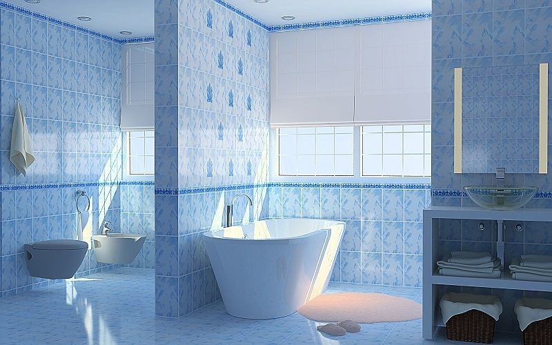 Газкерамика Тибет 20х30см плитка настенная голубая глянцевая