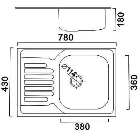 Haiba HB 4378 Мойка для кухни глянец 78х43 см