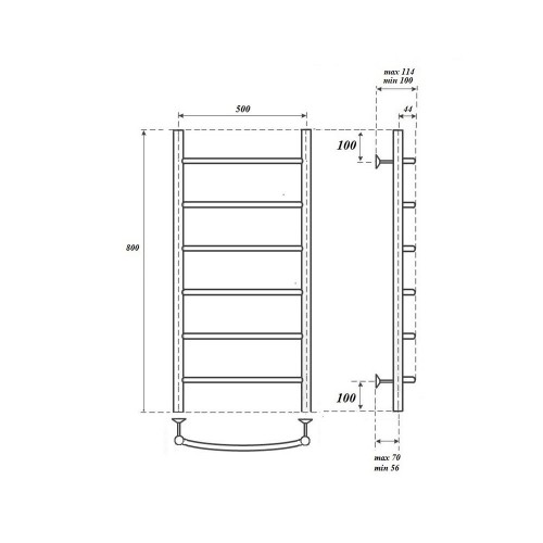 Point Афина полотенцесушитель электрический 50х80 PN04158BRE