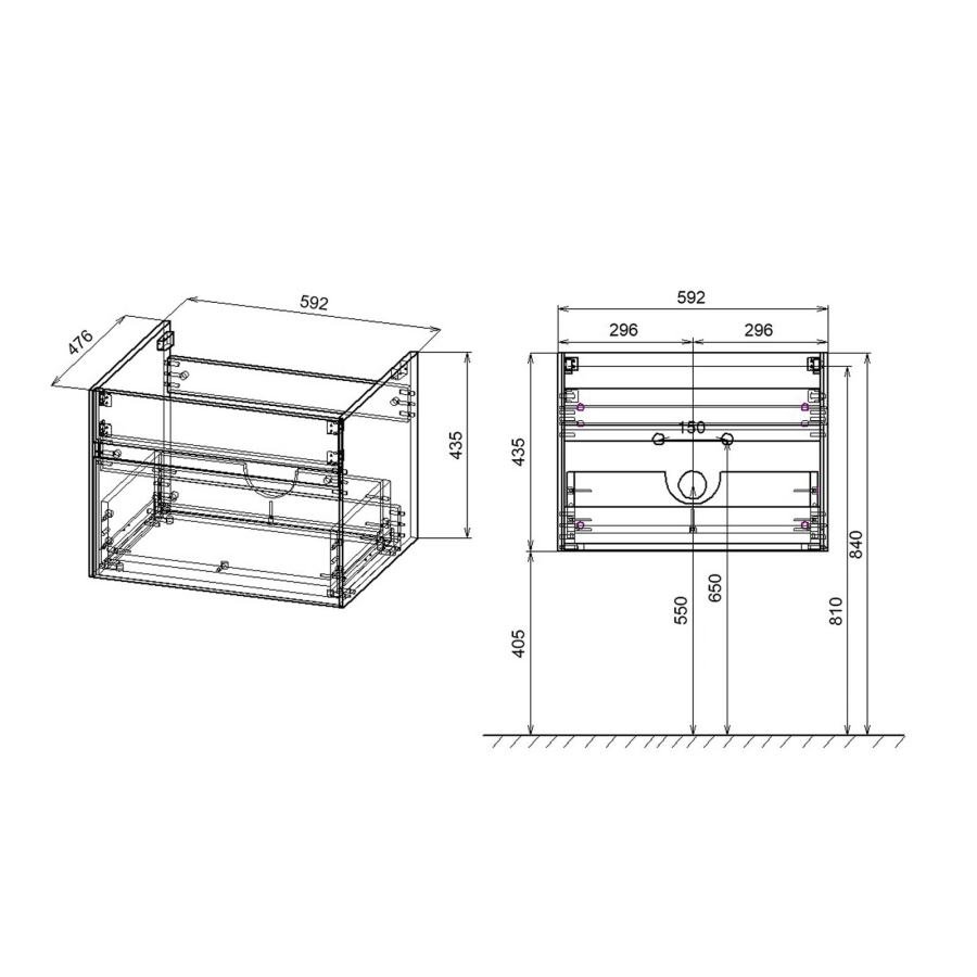 Vincea тумба под раковину Chiara 600 G.Stone