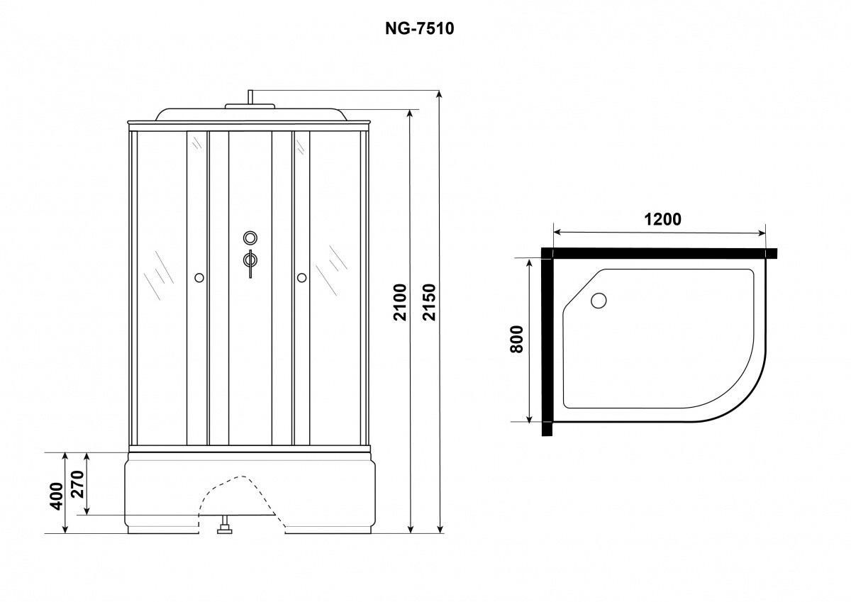 Niagara NG 7510-14L Душевая кабина 120x80 левый угол 7510L