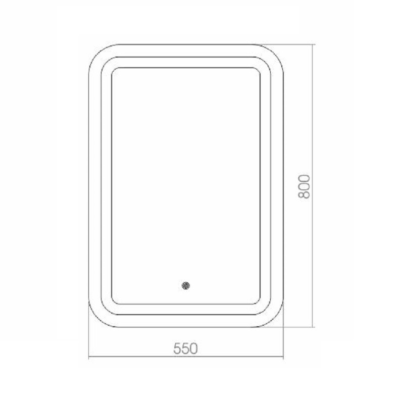 Зеркальное полотно Azario Мальта New 55*80 подогрев+часы LED00002380