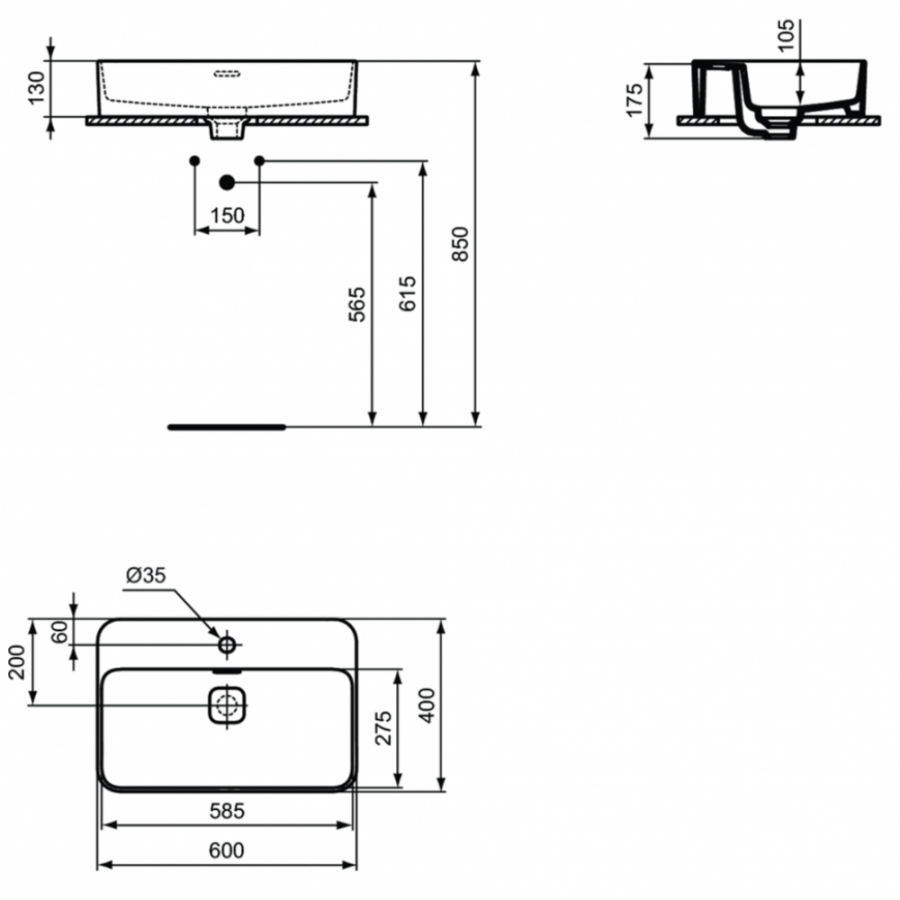 Ideal Standard Strada раковина 60х40 см T299801