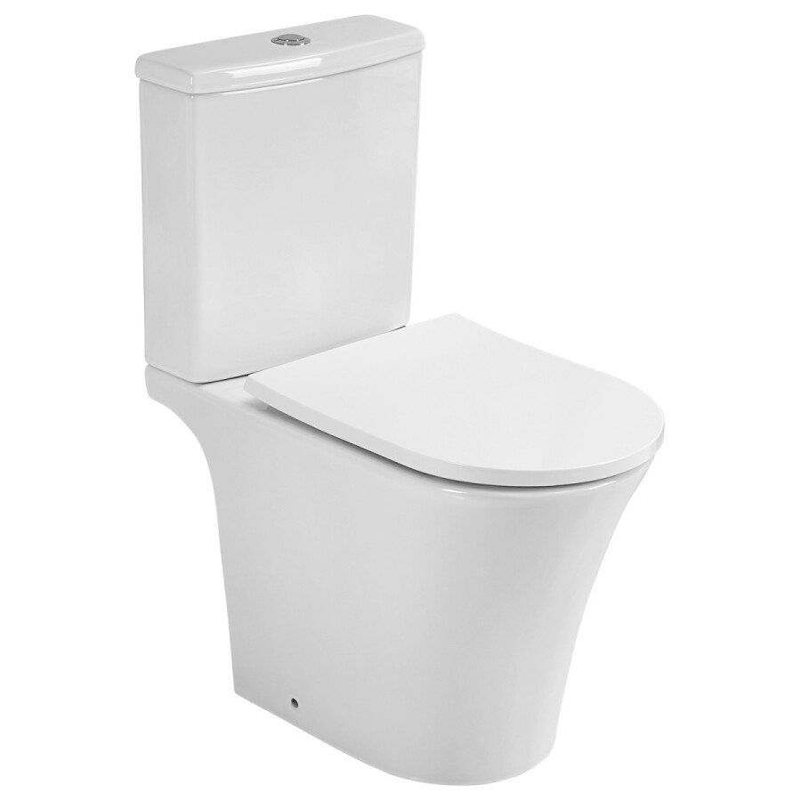 Унитаз-компакт Azario VISE 640х365х820 напольный, безободковый, в комплекте с быстросъемным сиденьем микролифт AZ-1343BT